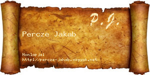 Percze Jakab névjegykártya
